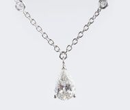 A fine-white Diamond Pendant on Necklace - image 1