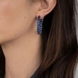 A Pair of large Sapphire Creoles Earrings - image 3