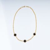 A Gold Necklace with Onyx 'Tubogas' - image 1