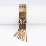 A rare Vintage Gold Bracelet with Sapphire Diamond Clasp - image 2