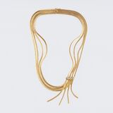 A rare Vintage Cascade Gold Necklace with Diamonds - image 1