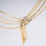 A rare Vintage Cascade Gold Necklace with Diamonds - image 2
