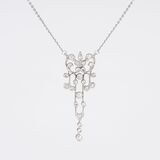 An Art Nouveau Diamond Pendant on Necklace