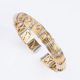 A Gold Bangle Bracelet with Diamonds - image 2