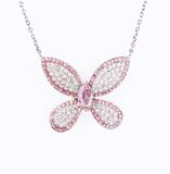 Seltener Schmetterling-Anhänger mit Fancy Pink Diamantbesatz - Bild 1