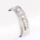 A Bangle Bracelet with Pearls and Diamonds - image 1