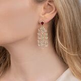 A Pair of sparkling Diamond Ruby Pendants 'Fleur de joie' - image 2