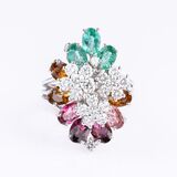 A Precious Stones Cocktailring 'Fiori Umbri' - image 1