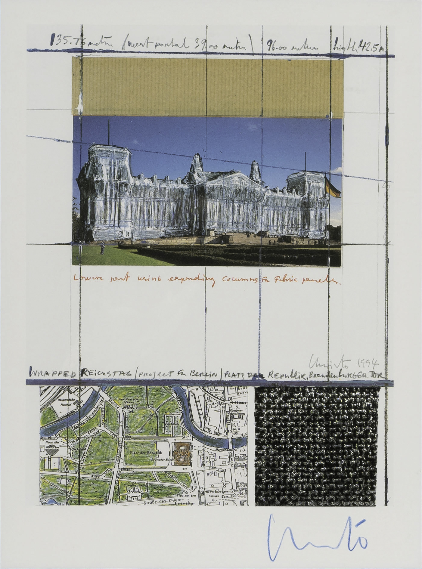 Christo, Christo Javacheff - Wrapped Reichstag, Project for Berlin Wrapped Reichstag, Project for Berlin