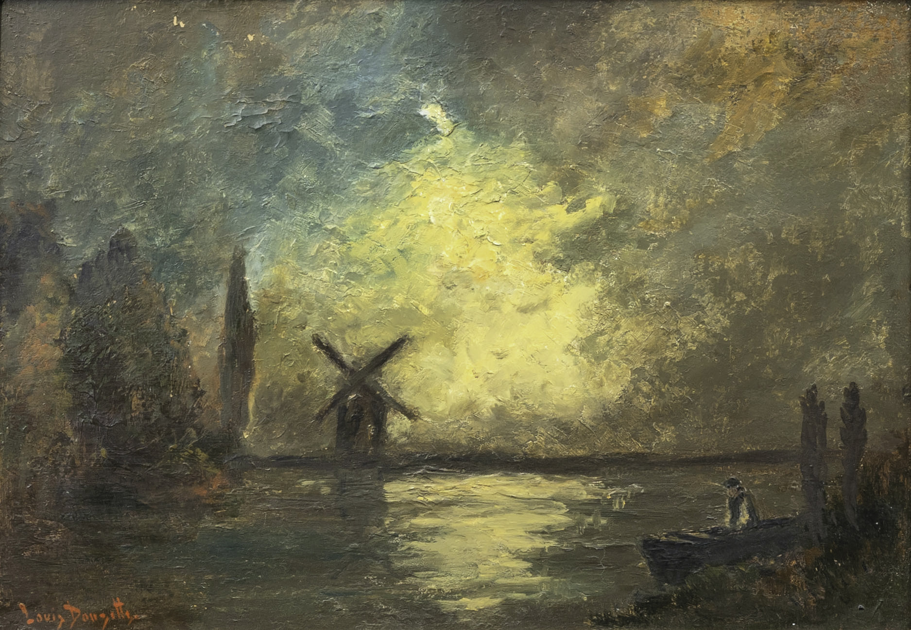 Louis Douzette - Mill in Moonlight Mill in Moonlight