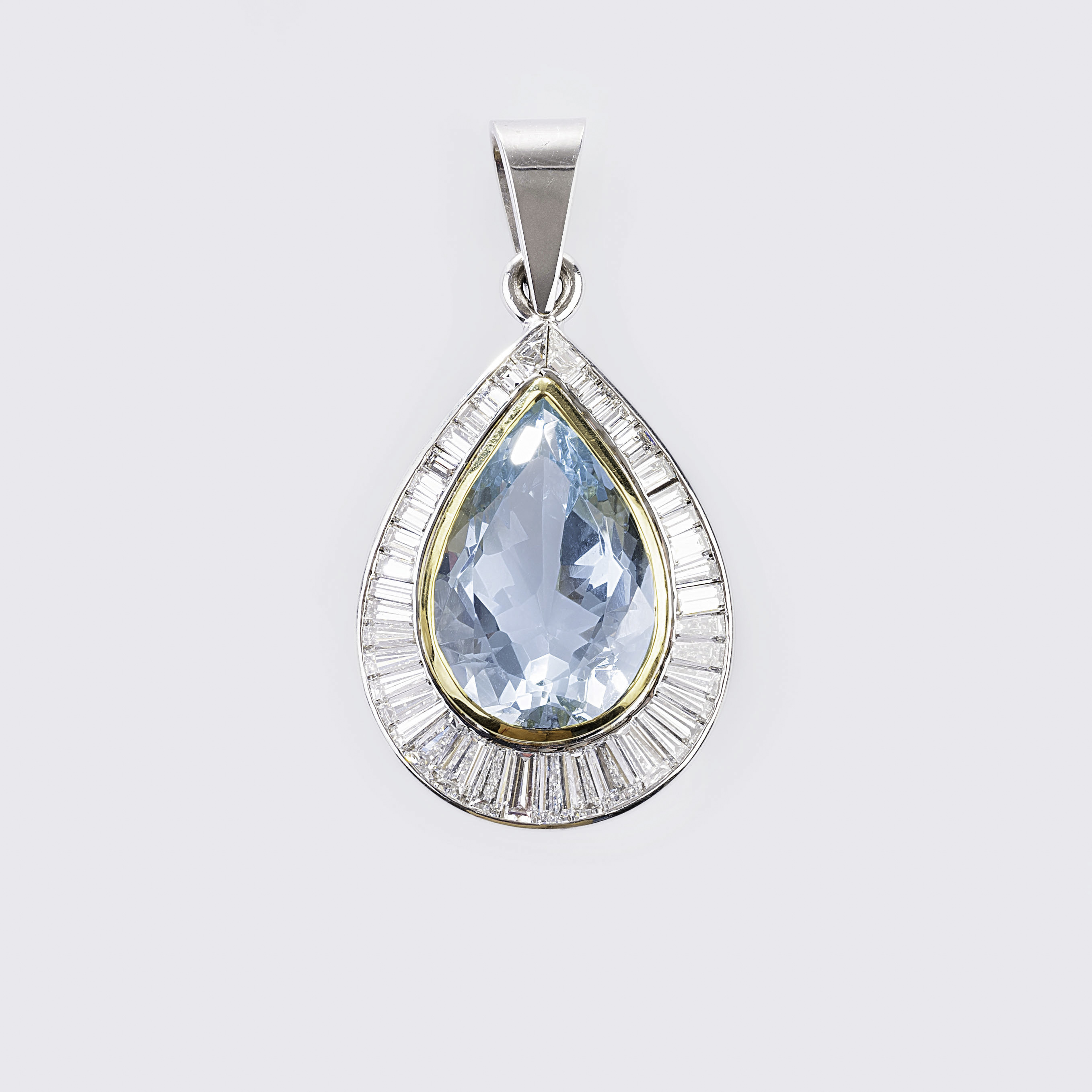 A large Aquamarine Diamond Pendant A large Aquamarine Diamond Pendant