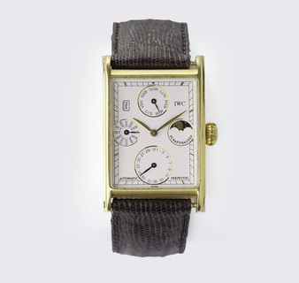IWC - International Watch Co. - A Gentlemen's Wristwatch 'Novecento Perpetual Calendar with Moonphase' No. 395 A Gentlemen's Wristwatch 'Novecento Perpetual Calendar with Moonphase' No. 395