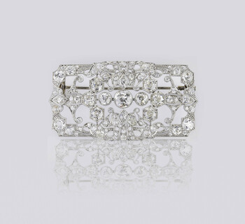 A large, fine Art-déco Diamond Brooch