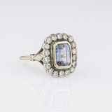 A Natural Ceylon Sappire Ring with Diamonds - image 2