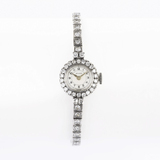 Art-déco Damen-Armbanduhr mit Diamant-Besatz - Bild 1