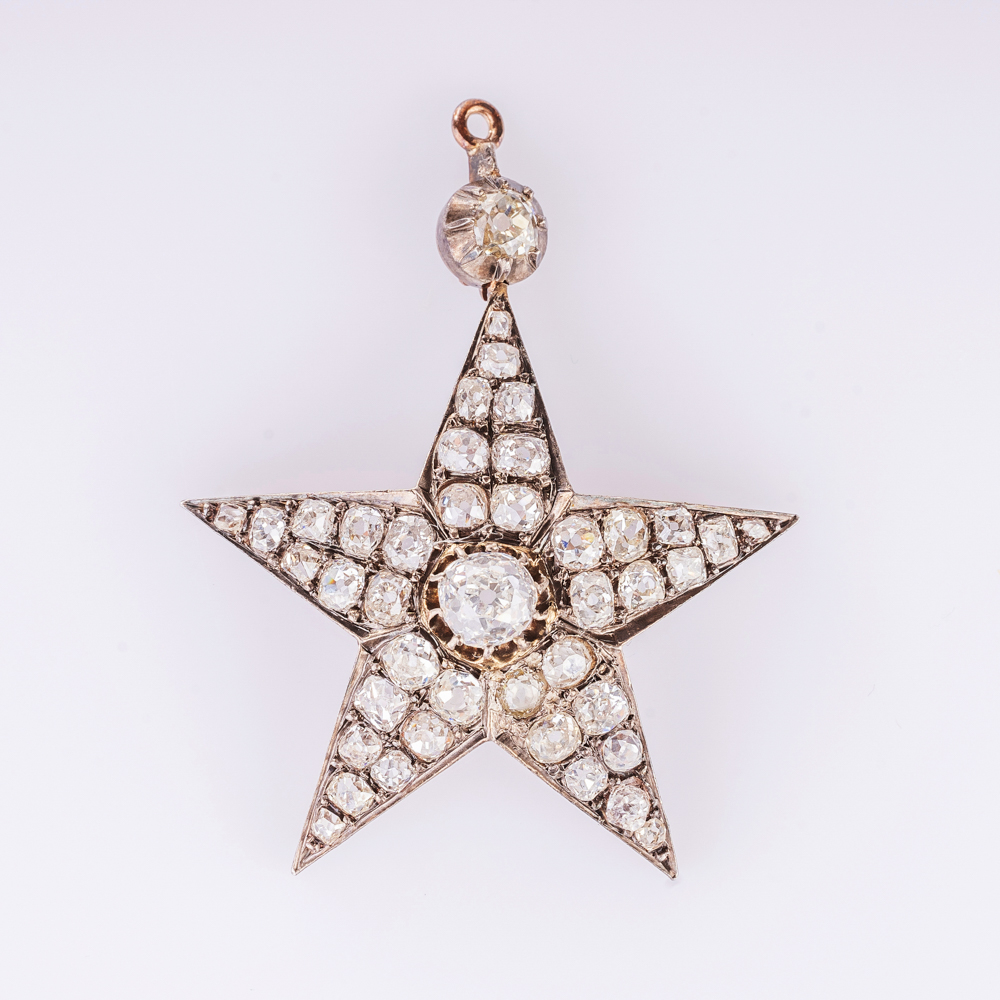 Belle Époque Star Pendant with Old-Cut Diamonds