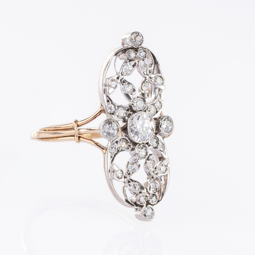 Art Nouveau Diamond Ring - image 2