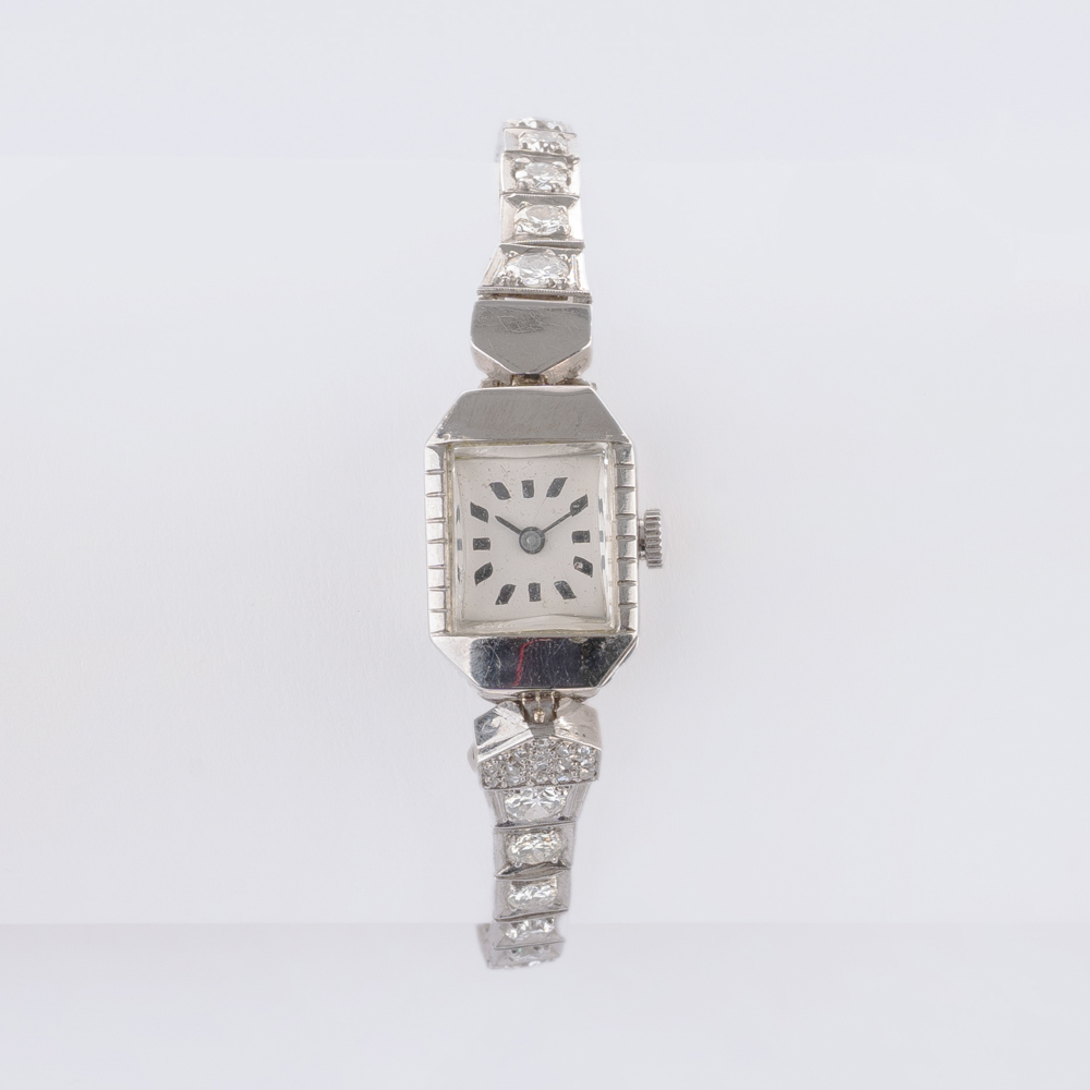 Damen-Armbanduhr mit Art-déco Diamant-Armband - Bild 4