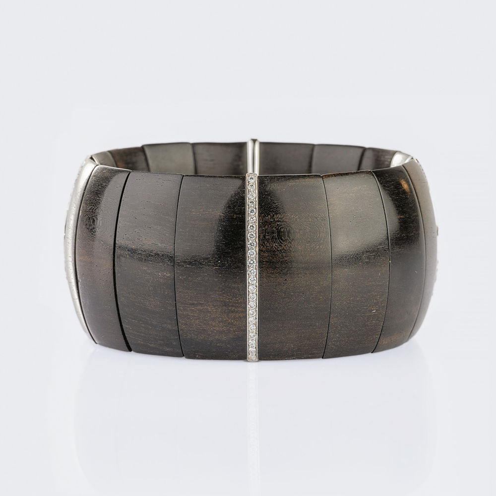 Ebenholz Flexi-Armreif mit Brillant-Besatz - Bild 4