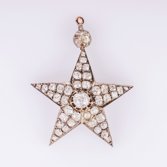 Belle Époque Star Pendant with Old-Cut Diamonds