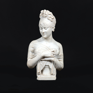 A Large Marble Bust 'Juliette Récamier' after Joseph Chinard