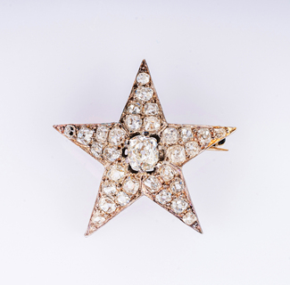 Small Belle Époque old-cut Diamond Brooch