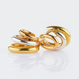 Pair multicoloured Gold Earclips