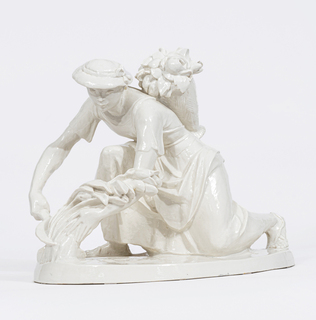 A large Porcelain Figure 'Female Cradler'