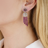 Pair of fine Ruby Diamond Earpendants - image 2