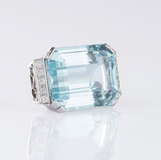 Hochkarätige Aquamarin-Brillant Patentschließe an Kordelkette - Bild 5
