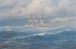 Full-rigged ship in a Gale - image 1