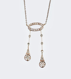 Art Nouveau Diamond Pendant on Necklace