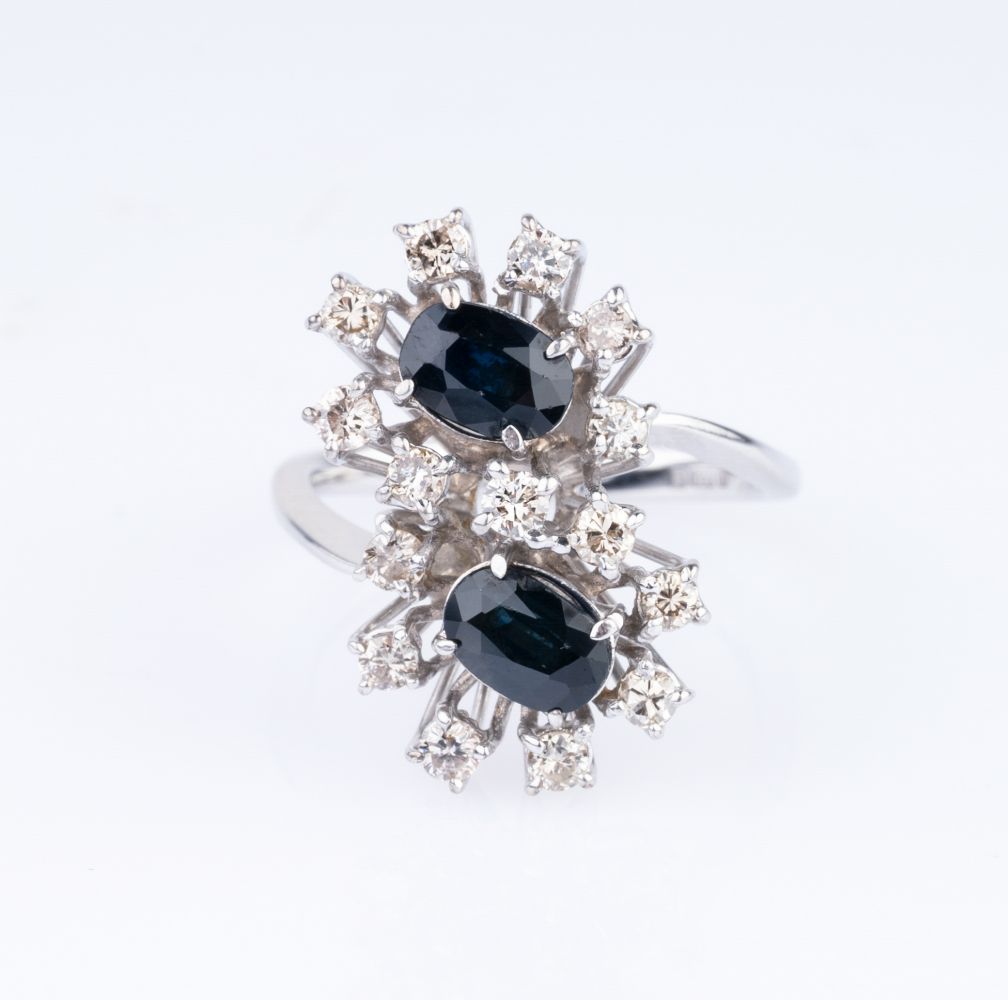 Saphir-Brillant Ring 'Toi-et-Moi' Saphir-Brillant Ring 'Toi-et-Moi'