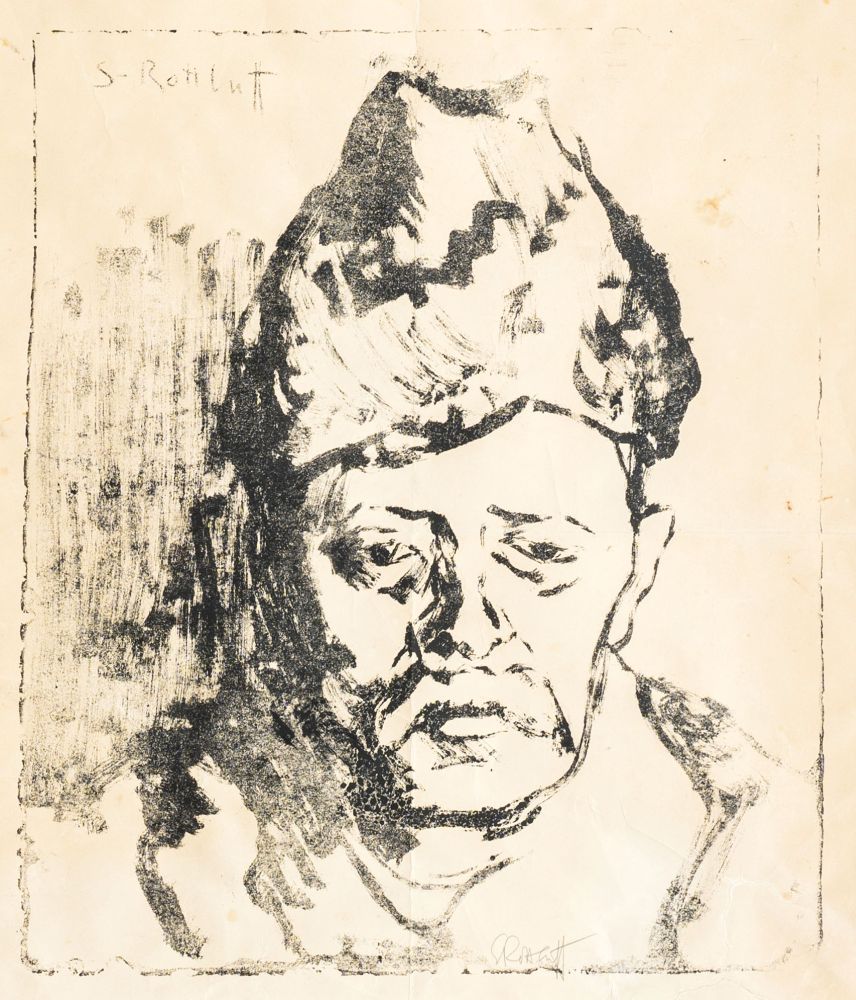 Karl Schmidt-Rottluff - Man with Fur Hat - Father of the artist Man with Fur Hat - Father of the artist