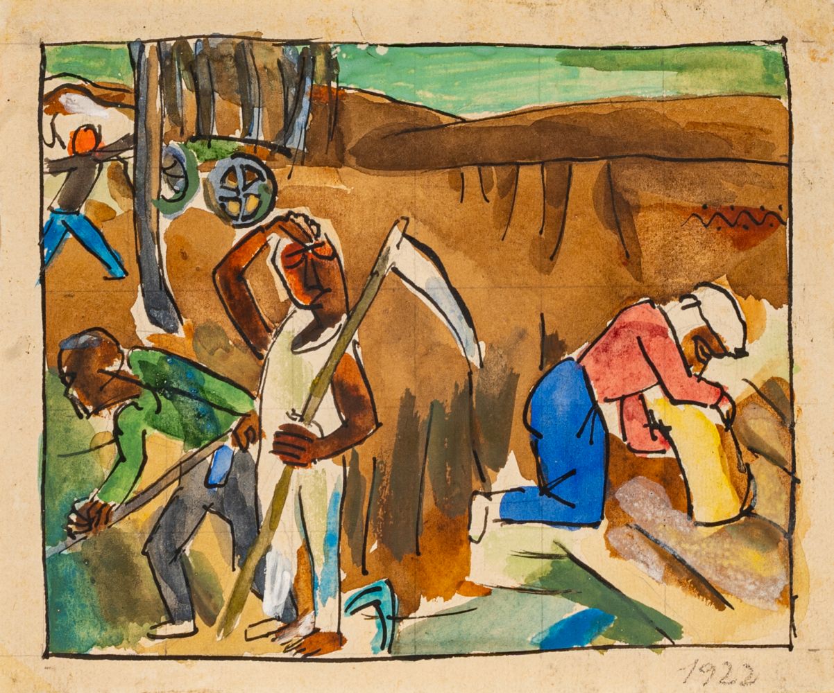 Farmers working in the field