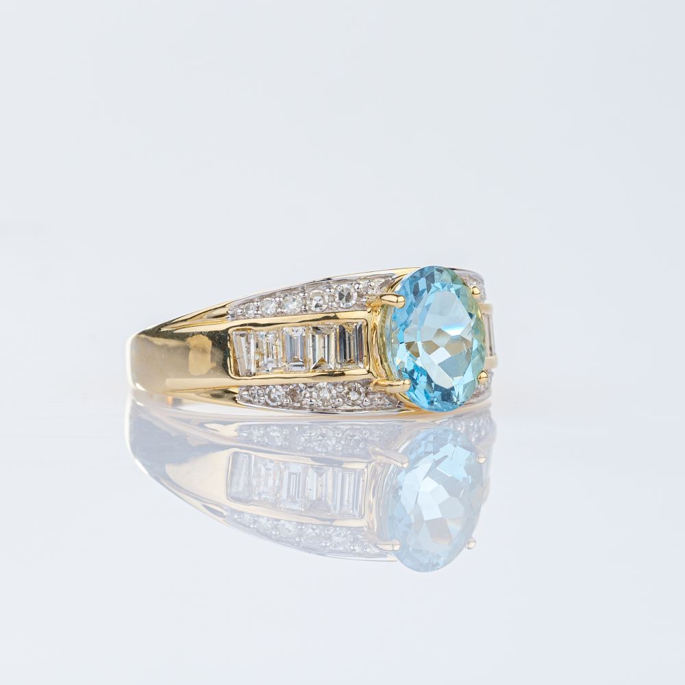 Aquamarin-Diamant Ring - Bild 2