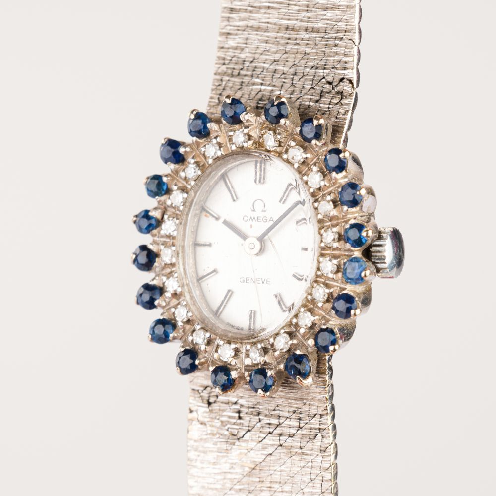 Damen-Armbanduhr mit Diamanten und Saphiren - Bild 2