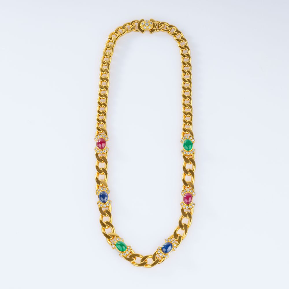 Panzercollier mit Smaragden, Rubinen, Saphiren und Brillanten - Bild 2