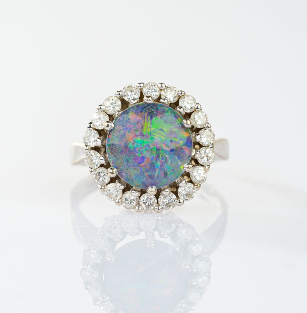 Opal Diamond Ring