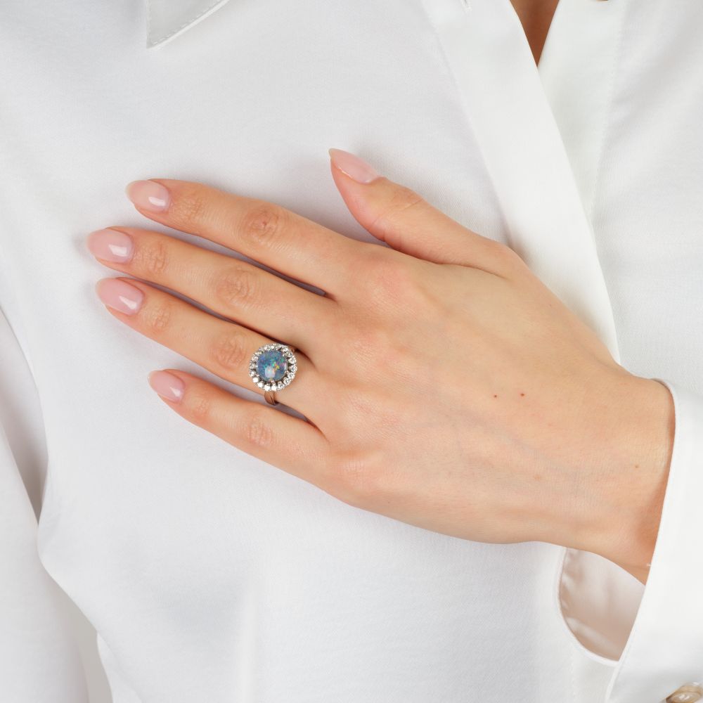 Opal Diamond Ring - image 3