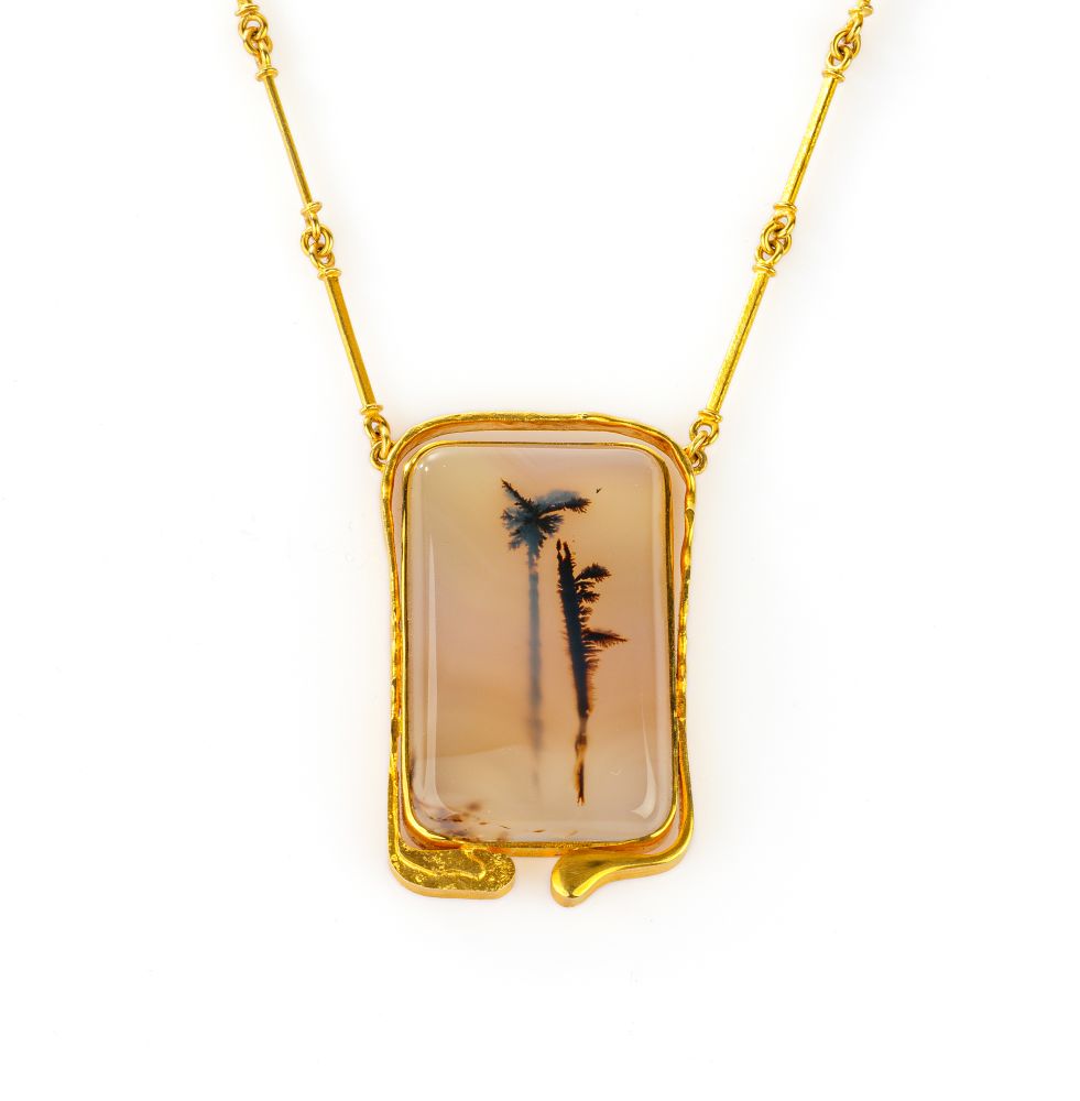 Quarz-Dendrit Goldcollier Quarz-Dendrit Goldcollier