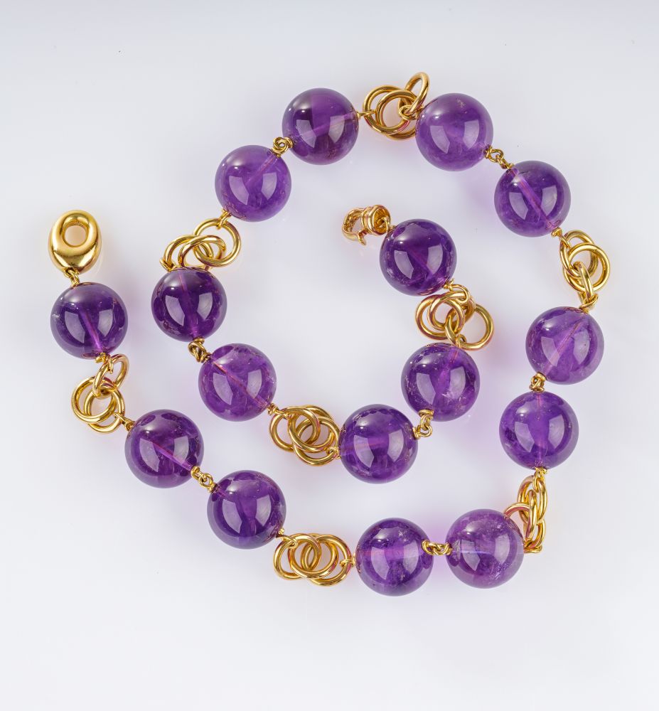 Amethyst Goldcollier - Bild 2