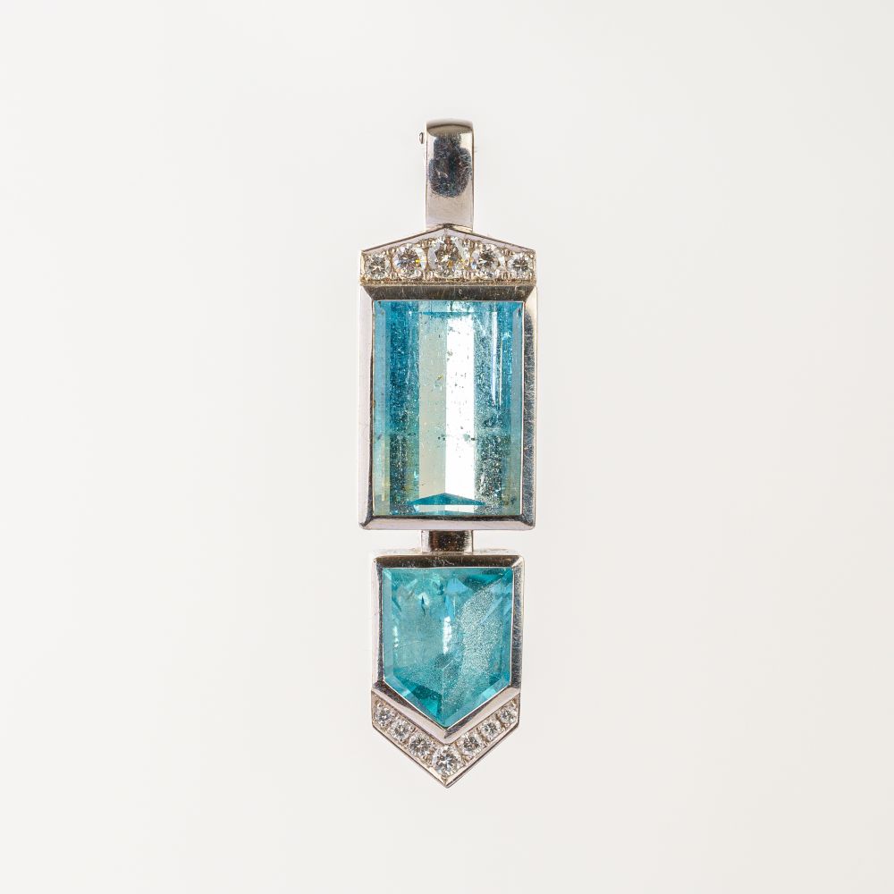 Aquamarin-Brillant Anhänger Aquamarin-Brillant Anhänger