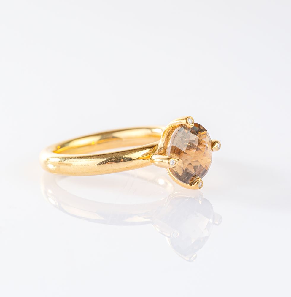 Modern Smoky Quartz Ring with Diamonds by Kim - image 2