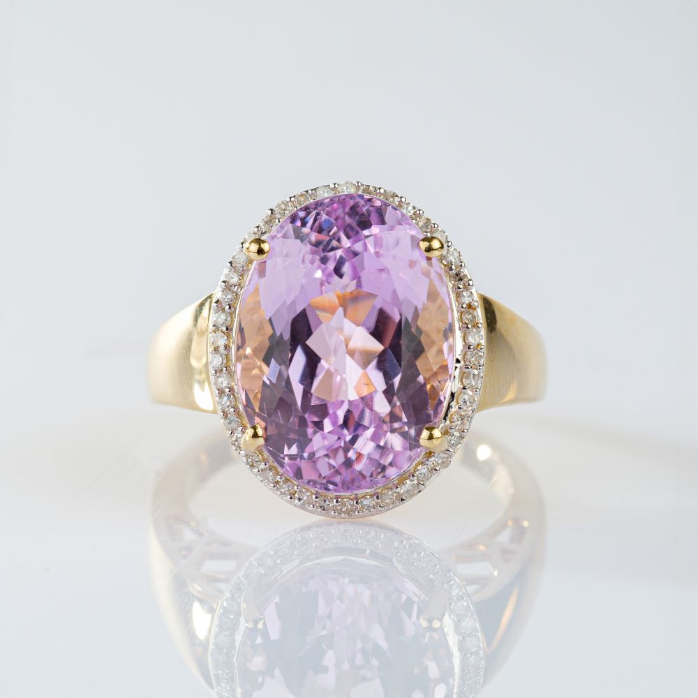 Kunzit-Brillant Ring