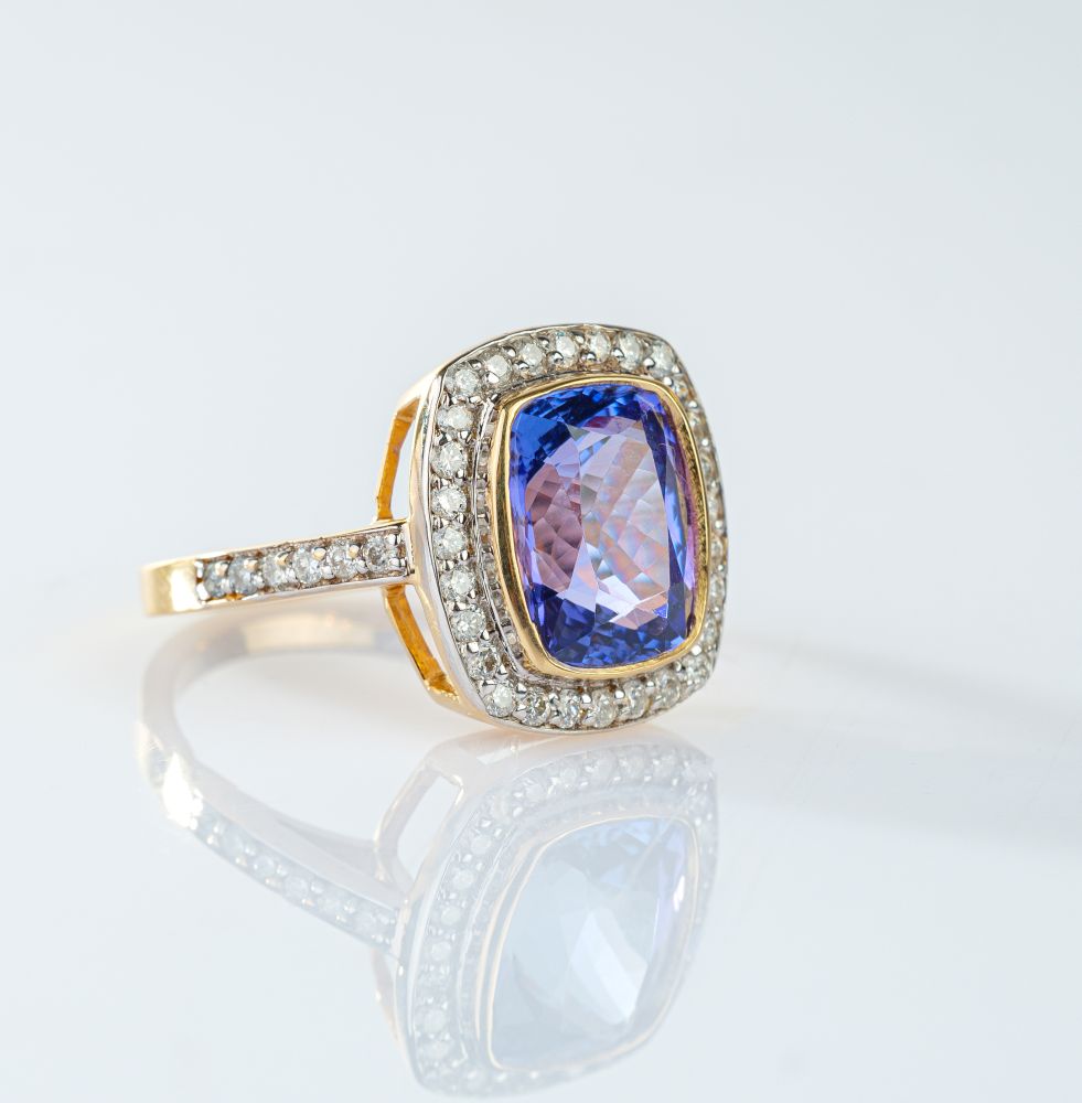 Tansanit-Brillant Ring - Bild 2