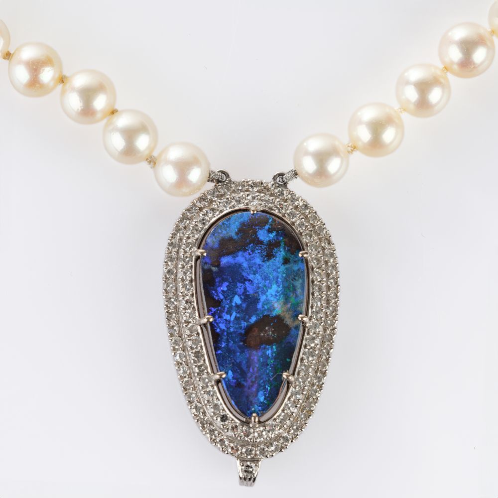 Perlencollier mit Edelopal-Brillant Schließe - Bild 2