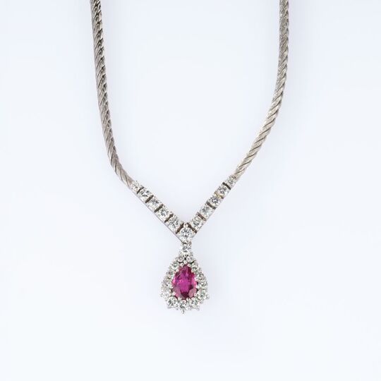 Classical Ruby Diamond Necklace