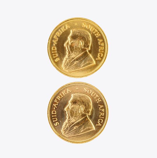 Zwei Goldmünzen Krugerrand