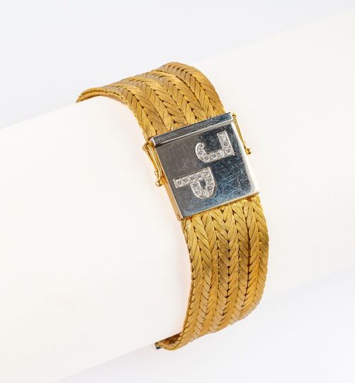 Goldarmband mit Diamant-Besatz